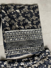 Black viscose jacquard Lehenga (skirt stitched)