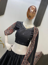 Black mirror work embroidered Chaniya Choli