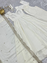 Off White Roman silk anarkali set readymade