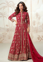 Elegant Red Indo western lehenga