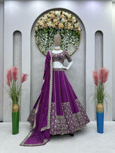 Purple threadwork Lehenga