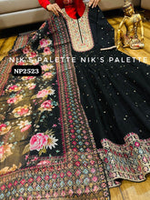 Niks collection - black modal chanderi anarkali (plus size option)