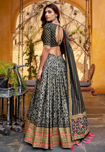 Tussar silk iconic sparkle Lehenga in black