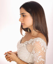 White soft net saree partywear saree