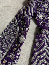 Purple palazzo set with mirror work jacket