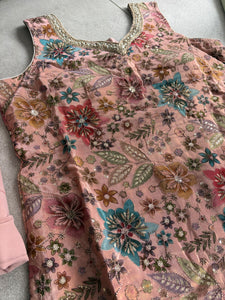 Dusty pink floral palazzo set