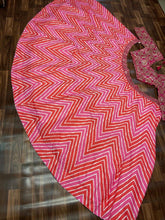 Pink and red diamond silk Lehenga