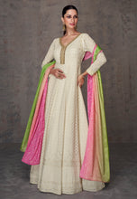 Janisha - readymade off white georgette anarkali