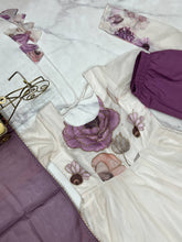 Violet soft organza silk anarkali