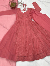 Peach Kali pattern sequinned anarkali