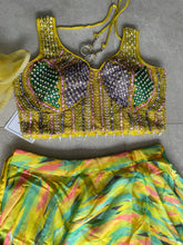 Boutique collection - bright abstract Lehenga with ruffle dupatta