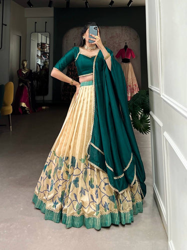 Teal silk readymade Lehenga (sangeet night)
