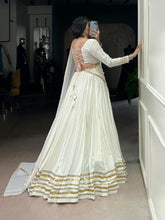 Pure rayon white readymade Lehenga