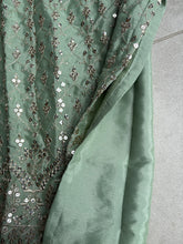 Pastel collection - mint green chine sequins mirror look embroidered sharara set