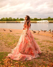 Peach floral printed readymade Lehenga