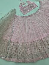 Baby pink mirror work and sequins Lehenga
