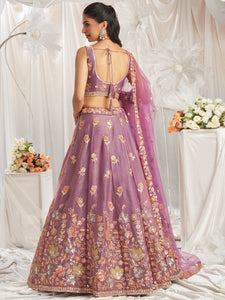 Light purple organza Lehenga