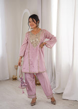 Baby pink mirror work co ord set (FREE BAG)