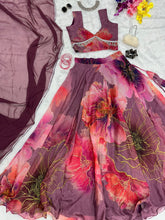 Purple floral readymade Lehenga