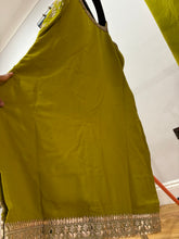 Mehendi Green sharara with gold floral detailing