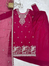 Crunchy silk hot pink palazzo set