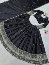 Black Malay satin silk Lehenga