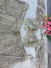 Taupe gold sequinned Lehenga (stunning blouse design)