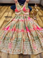 Mint green and pink lehenga
