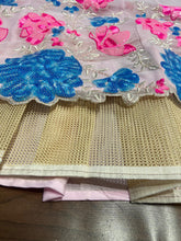 Indo western baby pink floral summery Lehenga with dupatta