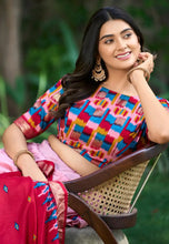 Tussar silk tilakavati Lehenga in pink