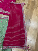 Green viscose Lehenga with gorgeous contrasting blouse