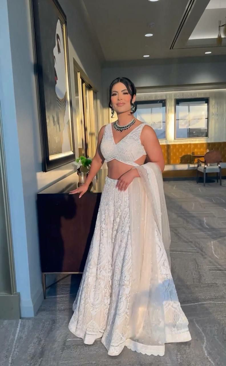 Super gorgeous White and silver Lehenga