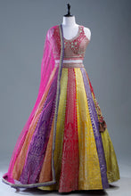 Boutique collection - multicolour silk panel Lehenga readymade