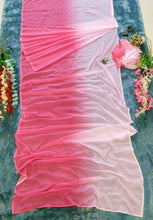 One minute georgette saree with digital print in pink