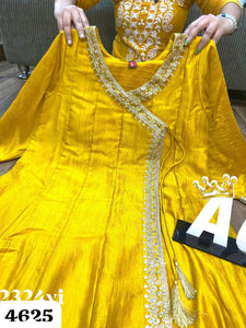 AGC Collection - mustard chinon silk angrakha (plus size too)