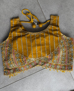 Yellow mirror and thread lightweight Lehenga