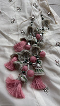 Ivory and baby pink chiffon embroidered Lehenga