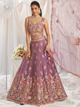 Light purple organza Lehenga