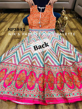 Peachy pink silk anarkali