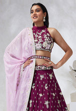 Burgundy Lehenga with contrasting dupatta