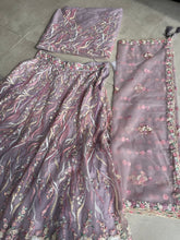 Pastel Lavender circular net Lehenga