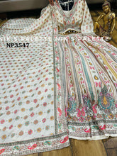 Niks collection - Ivory crepe silk printed lehenga