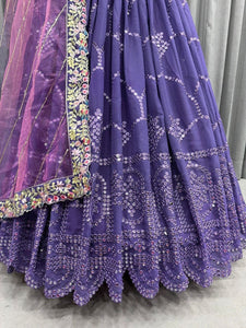 Purple sequins Lehenga