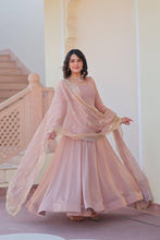 Nude chiffon gown readymade