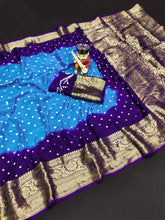 Bandhej silk saree with kanchipuram border