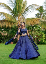 Cinderella blue sequins readymade Lehenga (matching men’s kurta available)