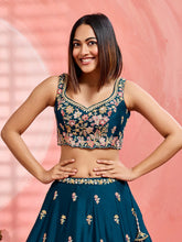 Teal Georgette sequins lehenga