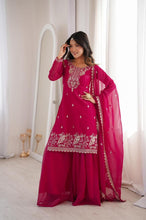 Crunchy silk hot pink palazzo set
