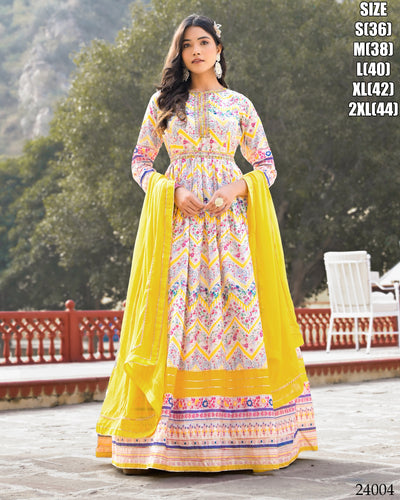 Dola silk readymade - yellow