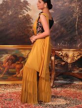 Mustard palazzo saree with Keri design blouse